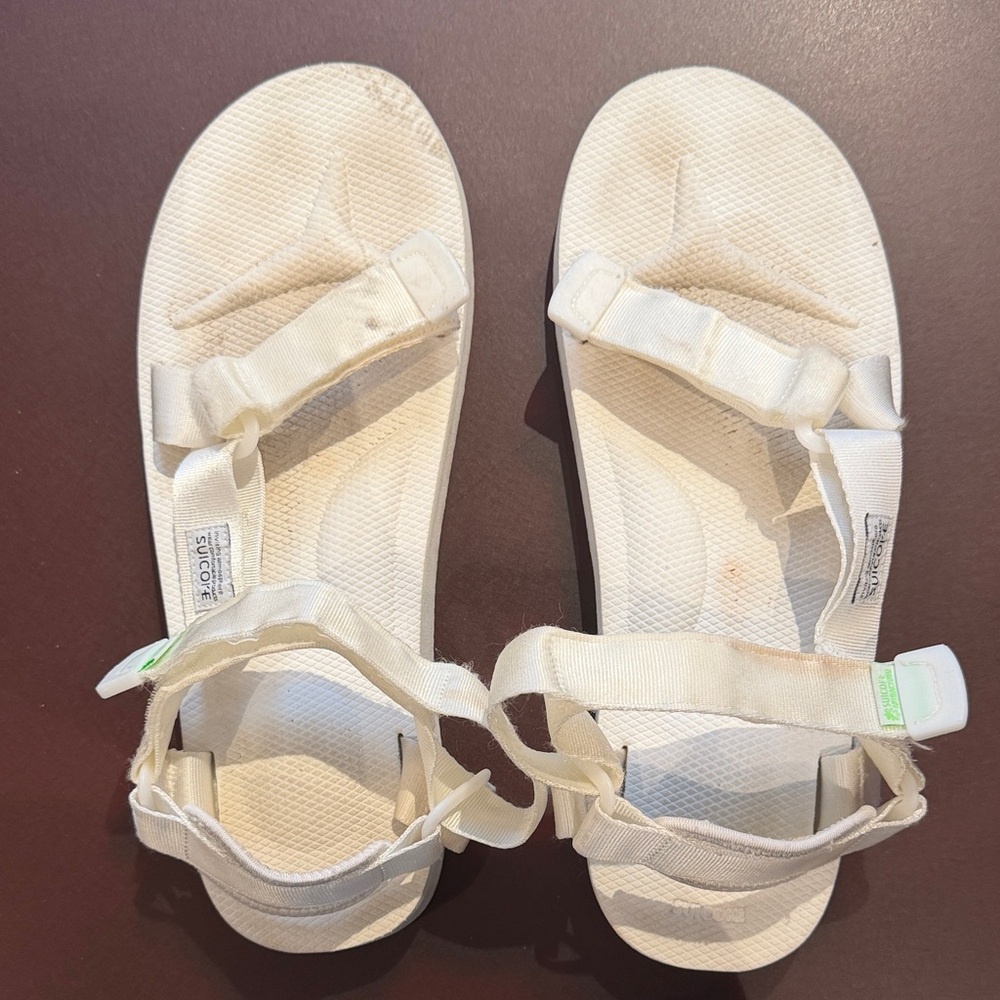 Teva-Style Suicoke Cream Sandals with Adjustable Straps